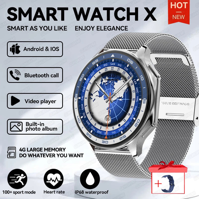 TitanTek Smart Watch Men 4GB Memory Local MP3 Music Player Intelligent Recording Bluetooth Call Smartwatch Sports Health Detection