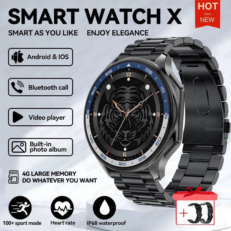 TitanTek Smart Watch Men 4GB Memory Local MP3 Music Player Intelligent Recording Bluetooth Call Smartwatch Sports Health Detection