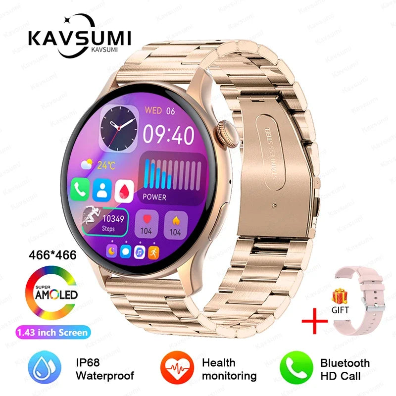 2025 TitanTek  New NFC GPS Smart Watch Women 1.43 Inch AMOLED 466*466 HD Screen Always Display Sport Watch Women Bluetooth Call Smartwatch