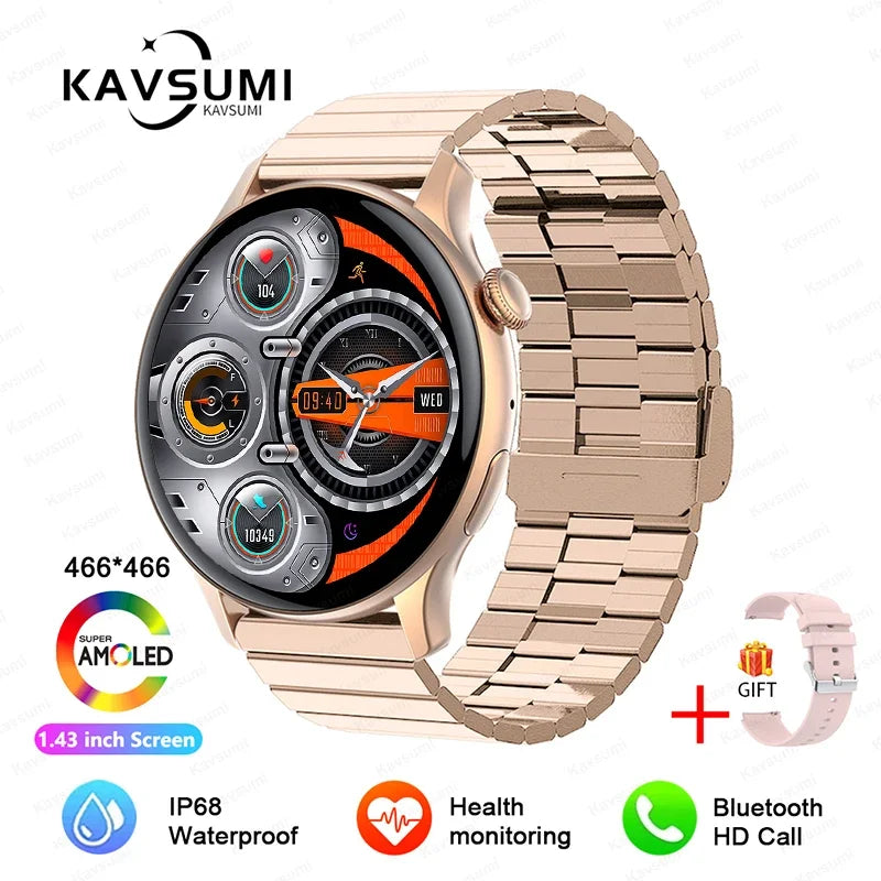 2025 TitanTek  New NFC GPS Smart Watch Women 1.43 Inch AMOLED 466*466 HD Screen Always Display Sport Watch Women Bluetooth Call Smartwatch