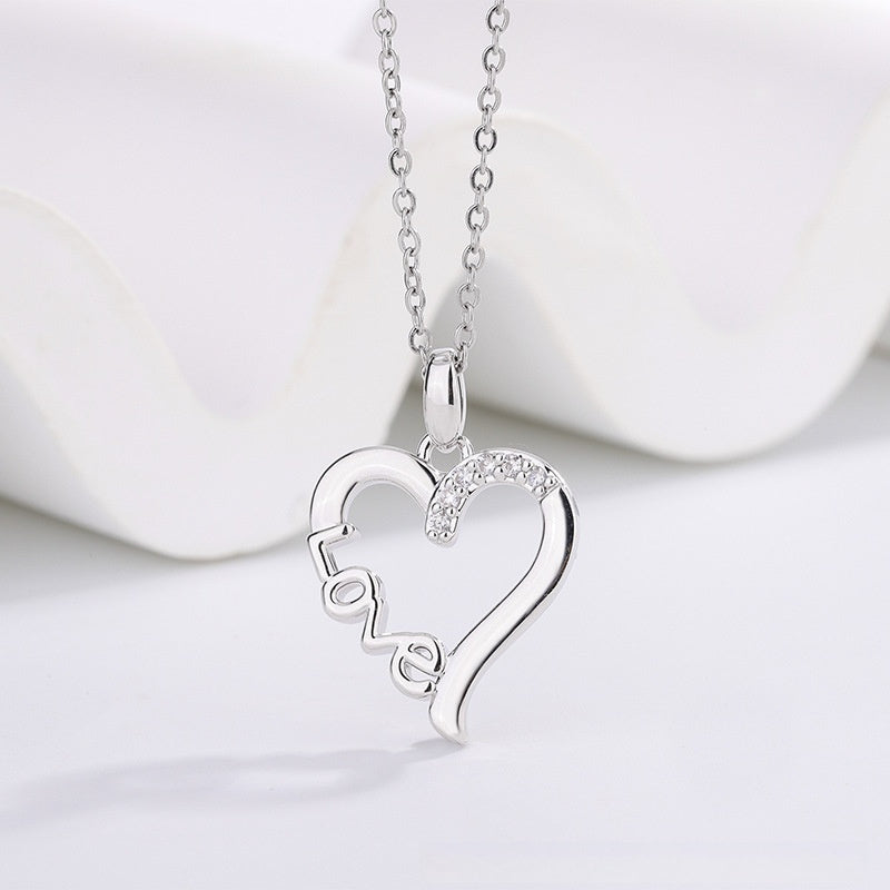 Kreative Herz Design LOVE Titan Stahl Halskette LOVE Anhänger Für Frauen Hochzeitstag Party Statement Hals Zubehör Schmuck Geschenk