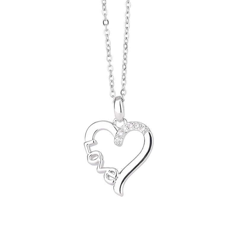 Kreative Herz Design LOVE Titan Stahl Halskette LOVE Anhänger Für Frauen Hochzeitstag Party Statement Hals Zubehör Schmuck Geschenk